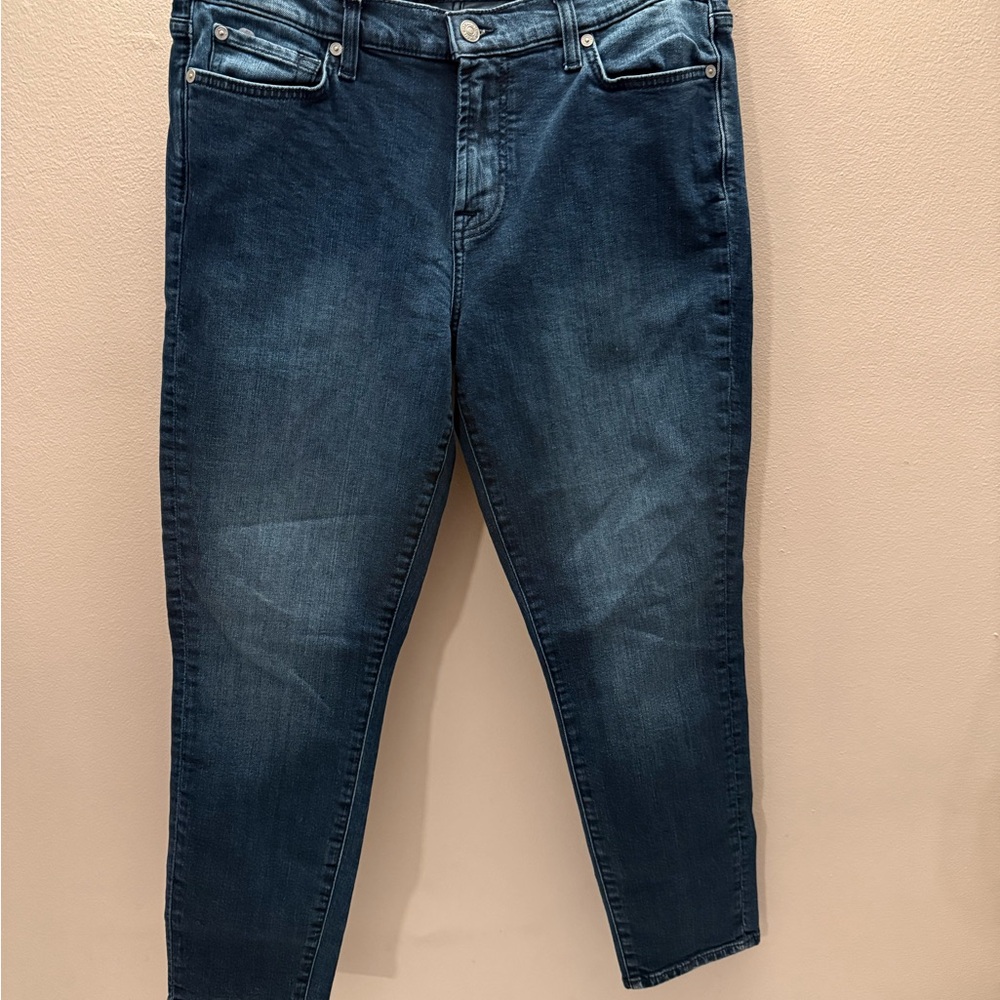 7 For All Mankind Womens Dark Wash Skinny Jeans Blue Denim Size 32